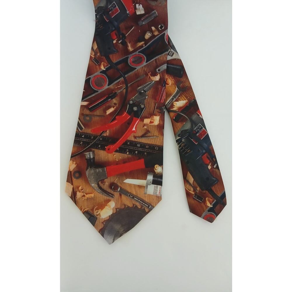 Vintage 1996 Ralph Marlin Handyman Tools Drill Wrench Hammer Novelty Necktie